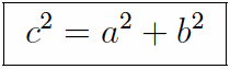 c squared equals a squared plus b squared