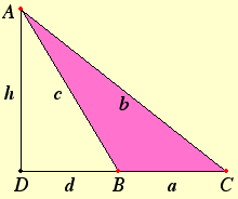An obtuse triangle for the law of cosines