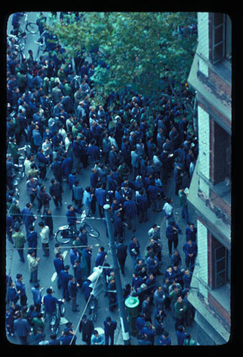 Crowds from Peace Hotel 10-16-76