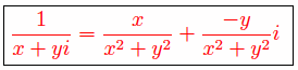 the reciprocal of x+yi is x-yi divided by (x^2+y^2)