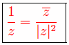 1/z equals the conjugate of z divided by |z|^2