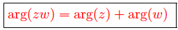arg(zw) = arg(z)+arg(w)