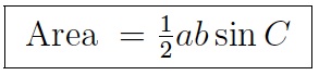 Side-angle-side formula for the area of a triangle